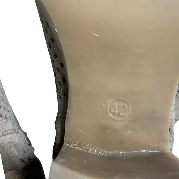 BOS & CO. Brianna Castro Beige Perforated Suede Open Toe Chelsea Boot Euro 42 - Picture 9 of 11